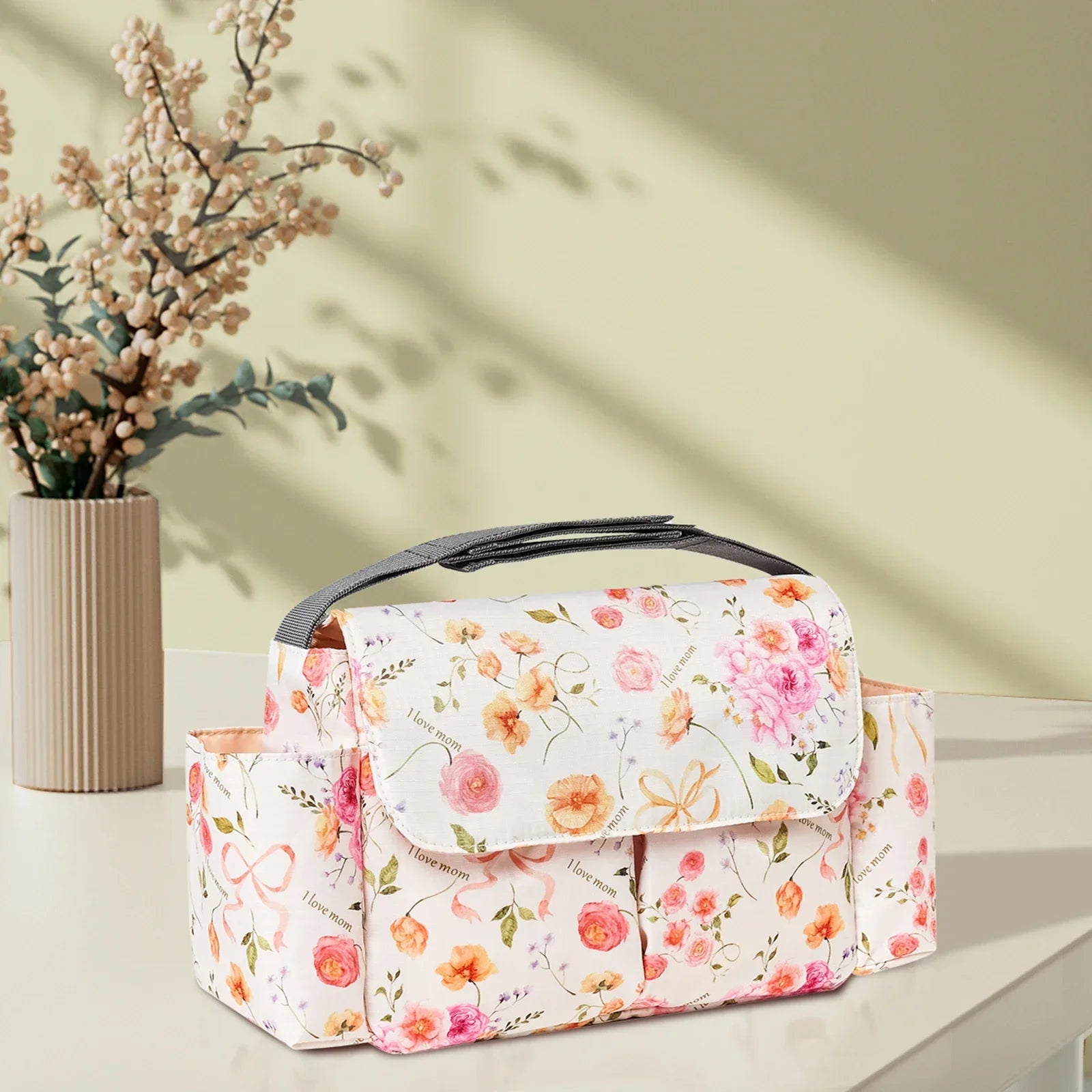 Diaper Bag for Baby – Waterproof Cartoon Stroller Organizer with Hooks for Buggy/Pram