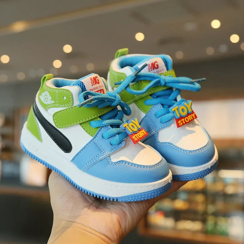 Kids’ High-Top Sneakers – Soft-Soled, Non-Slip Sports Shoes