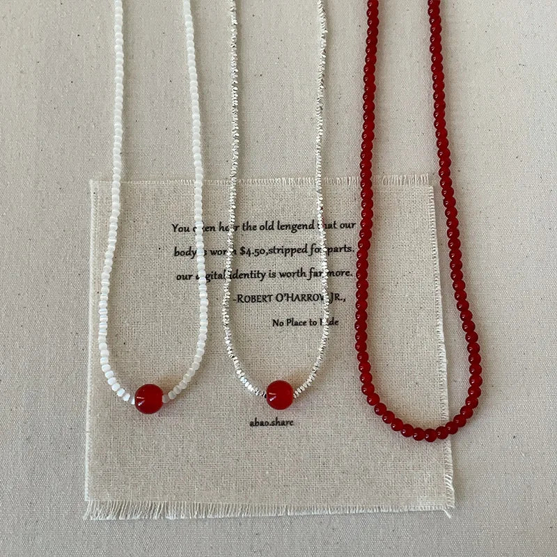 Red Agate Heart Necklace