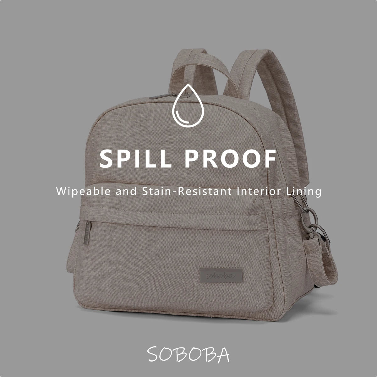 Soboba Stylish Waterproof Diaper Bag – Large Capacity Multi-Functional Backpack with 2 Straps