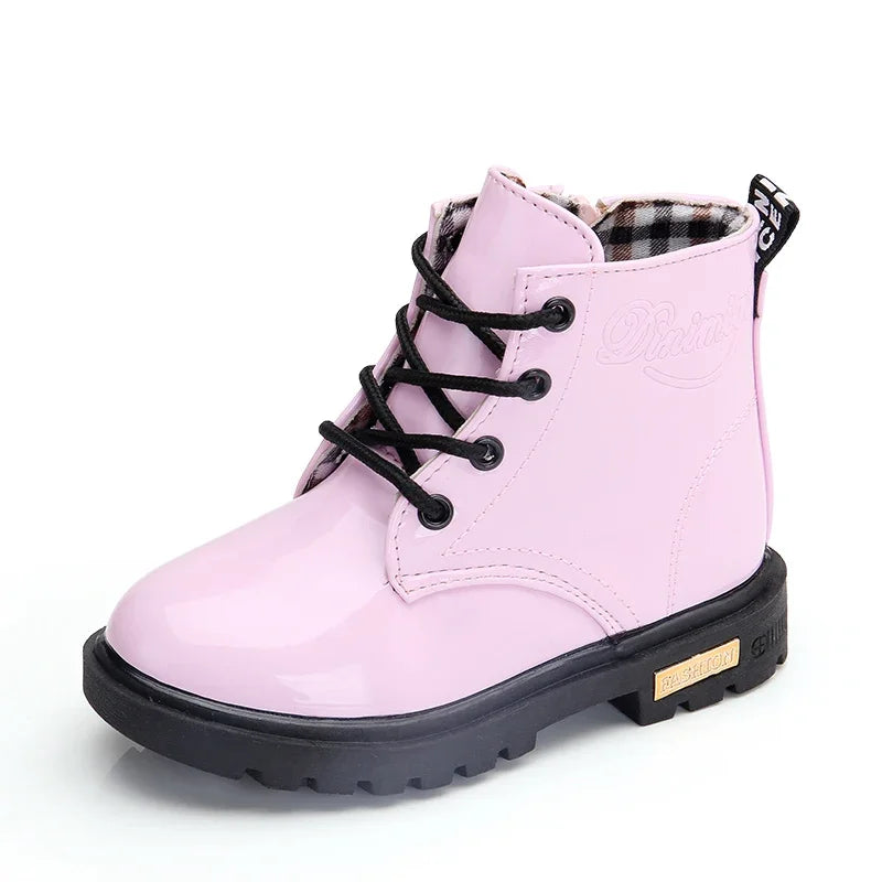 Girls’ PU Leather Winter Boots