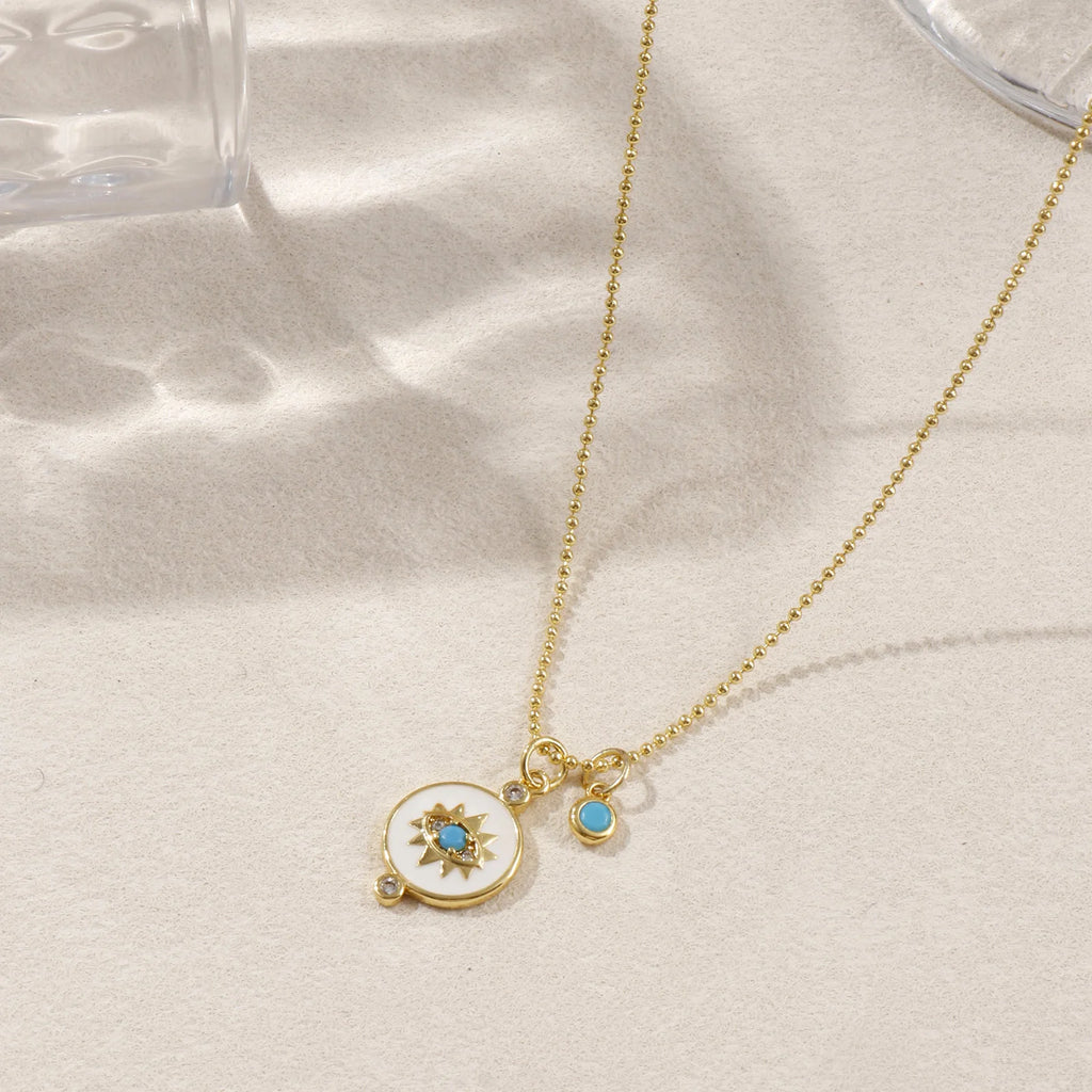 1PC Fashion Blue Series Brass