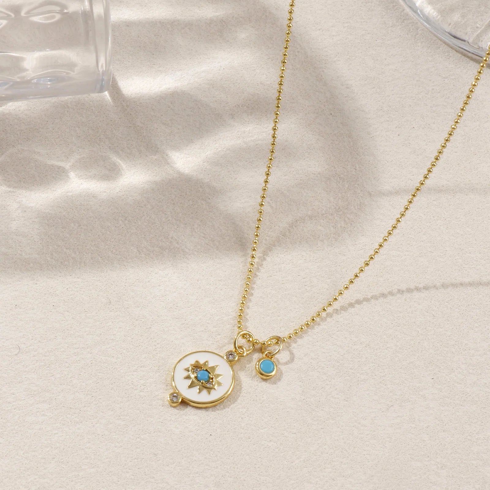 1PC Fashion Blue Series Brass