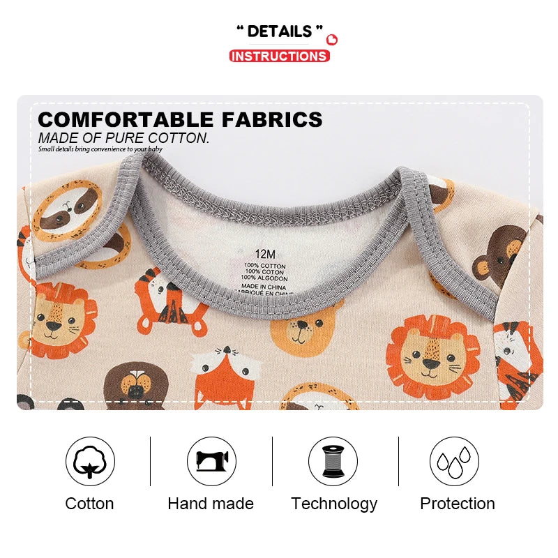 Baby Boys & Girls Cotton Onesies (4PCS)