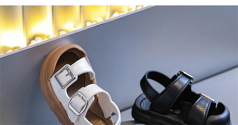 Kids’ PVC Summer Sandals – Buckle, Non-Slip, Waterproof