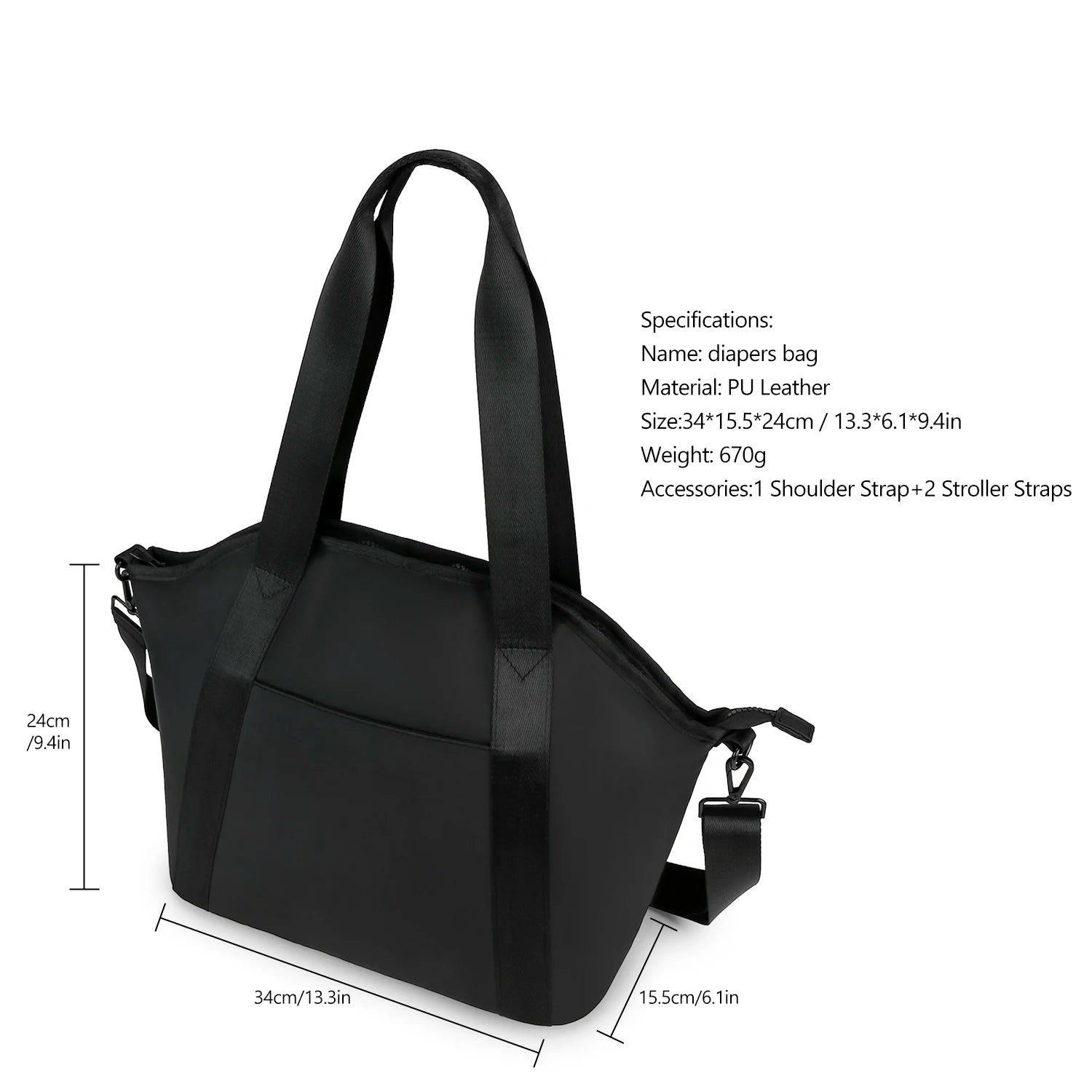 One-Shoulder Waterproof Mommy Bag – Baby Travel Storage & Organizer