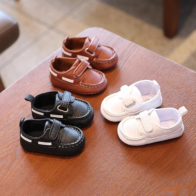 Baby Christening Shoes (0–18M) – PU Leather Moccasins for Boys & Girls