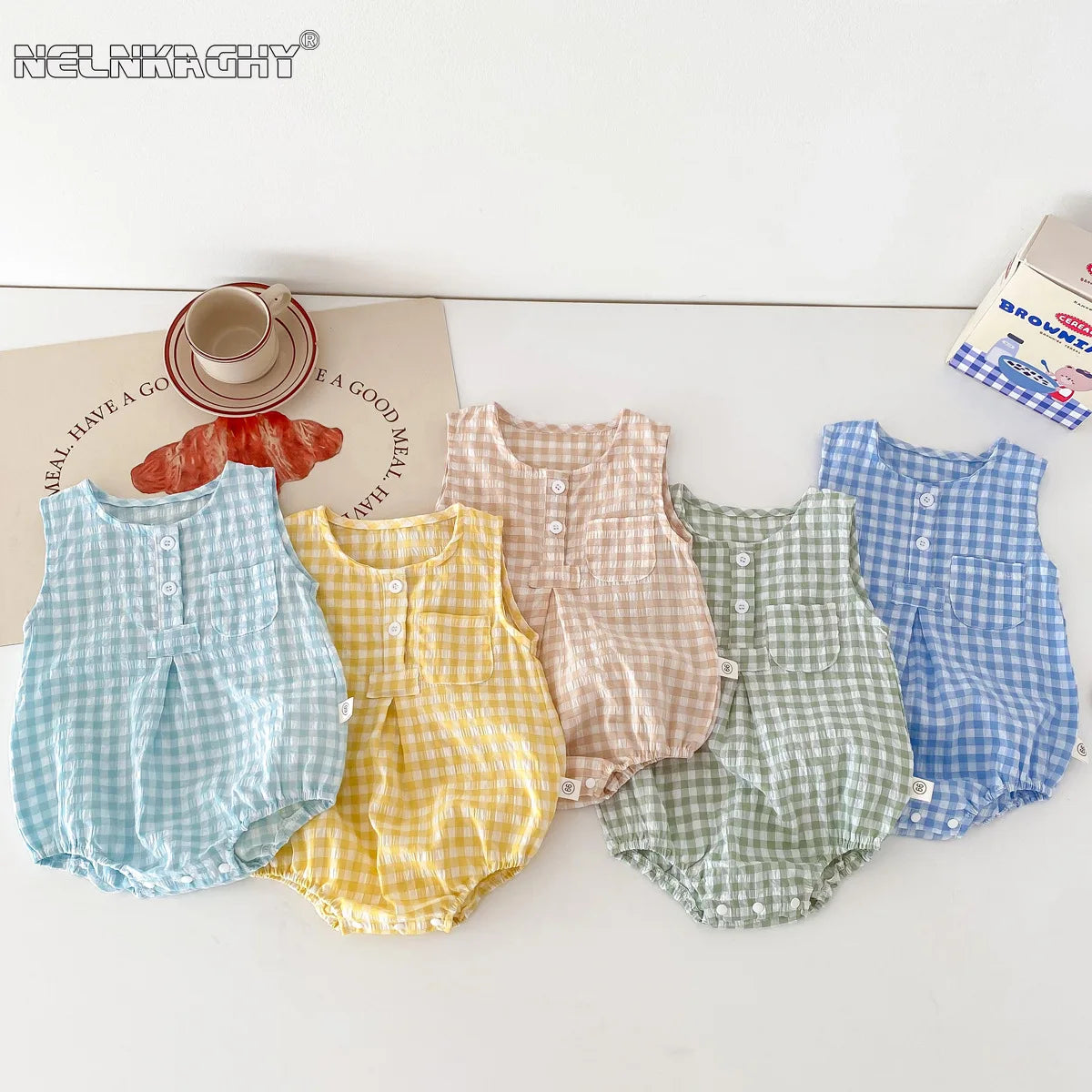 Baby Plaid Sleeveless Jumpsuit (0-24M)