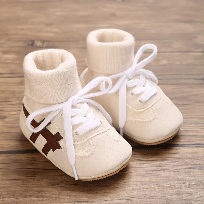 Baby Shoes & Socks (6–12M) – Soft Bottom Anti-Slip Sneakers