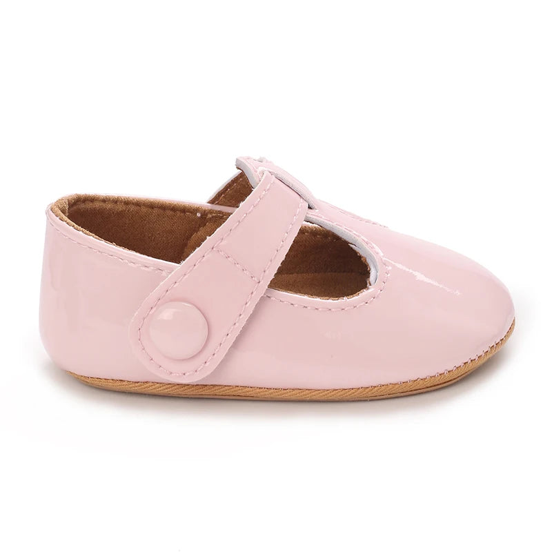 Baby Mary Jane Shoes (0–18M) – PU First Walkers with Bowknot