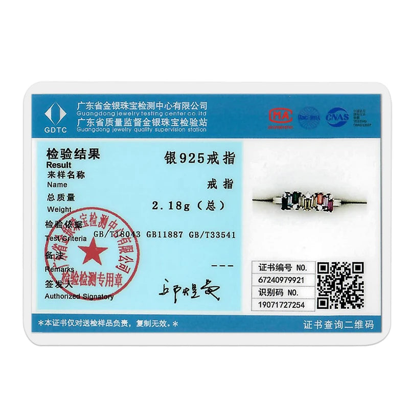 Original 925 Sterling Silver Rings Sparkling Rainbow Candy Zircon Rings For Women Girls Jewelry Birthday Anniversary Gifts
