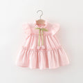 9M to4 Years Old Pink Ruffled Sleeve Baby Girl Dress