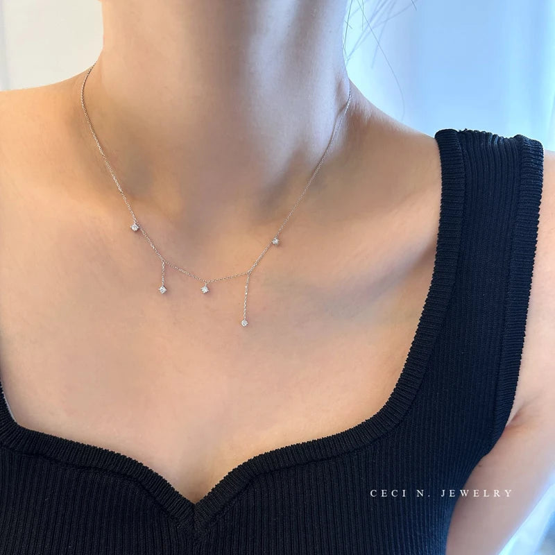 925 Sterling Silver Zircon Star Charms