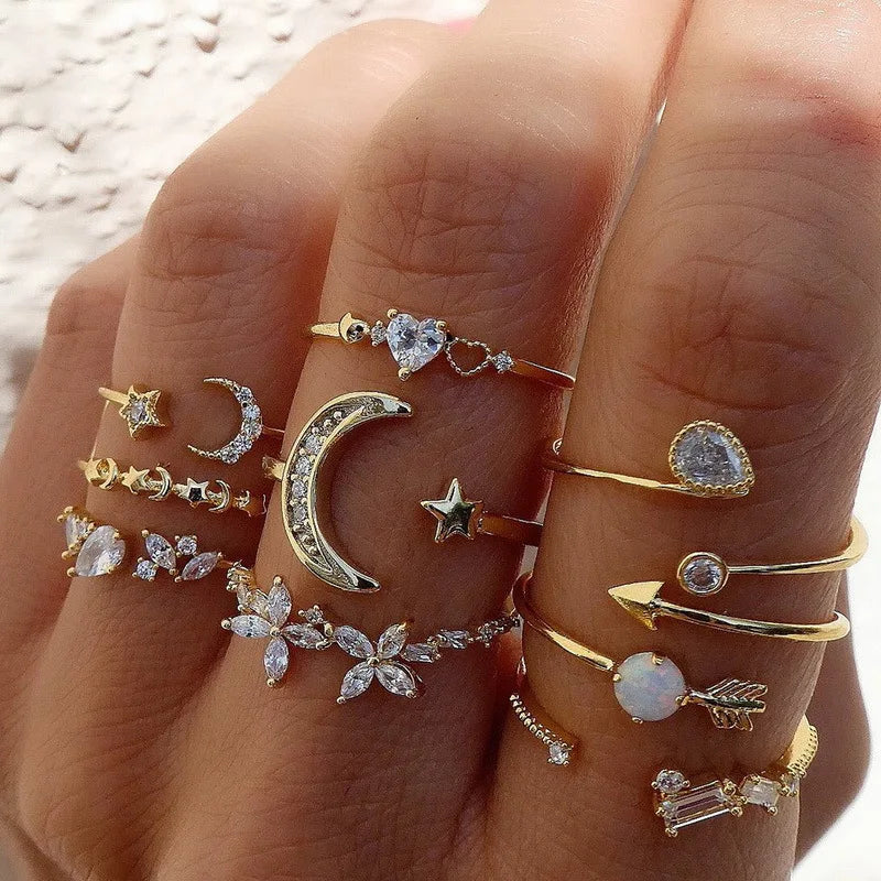 Gold Love Heart Butterfly Ring