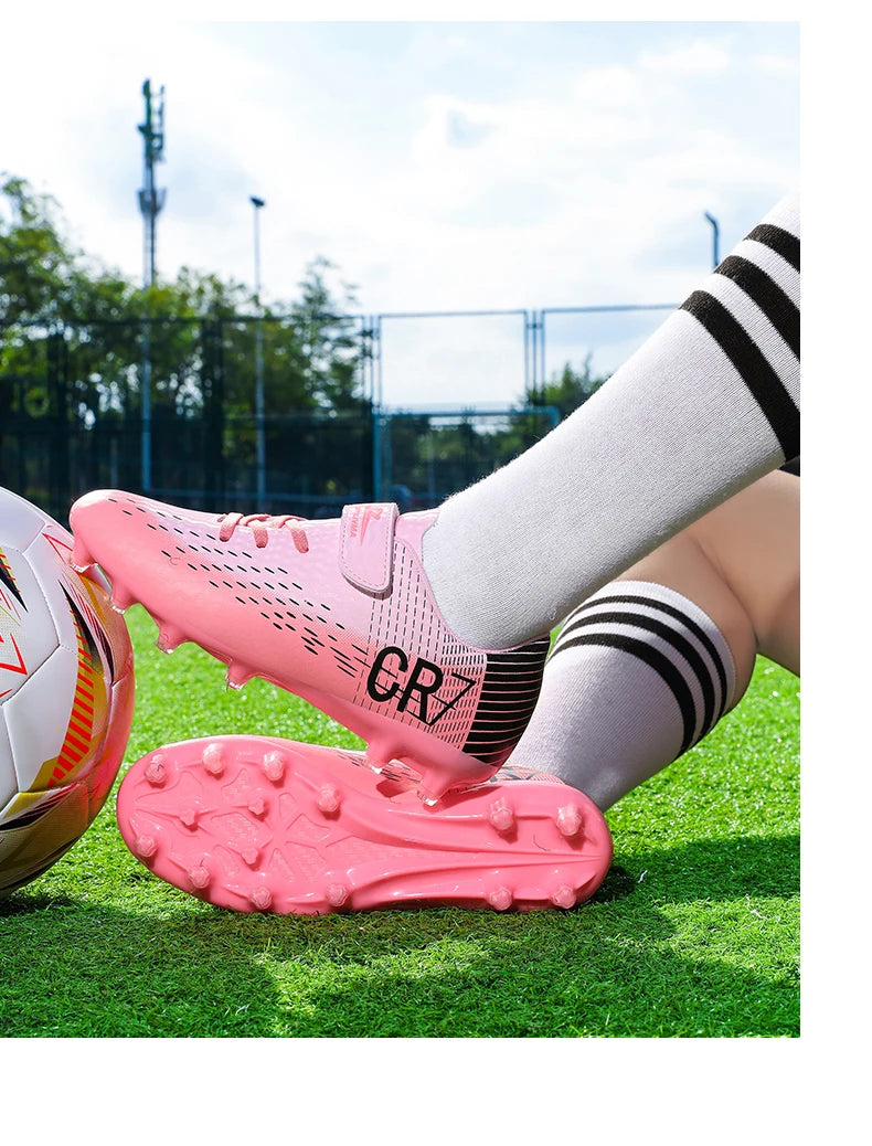 Kids’ Soccer Cleats – Hook & Loop Football Shoes