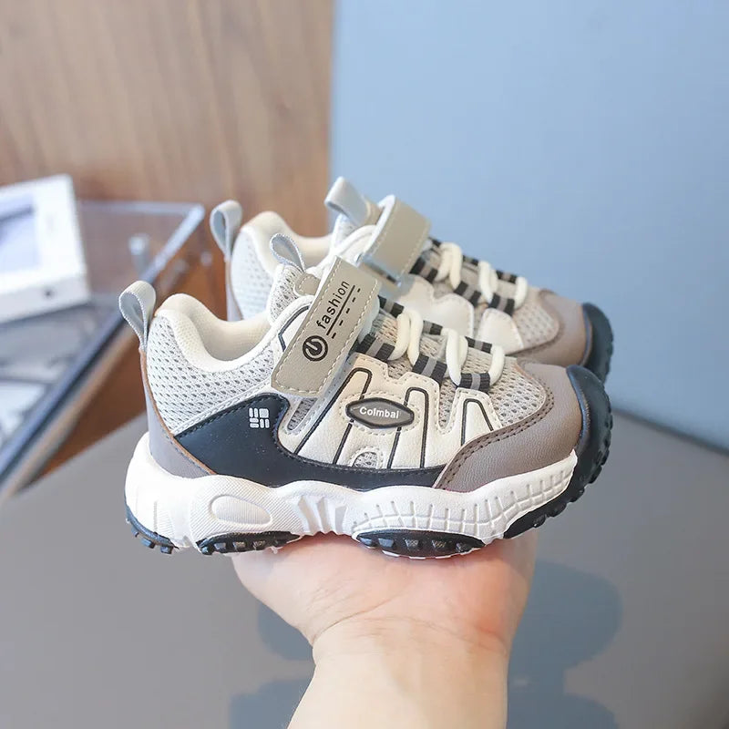 Boys’ Patchwork Sneakers – Casual Outdoor Sports Shoes