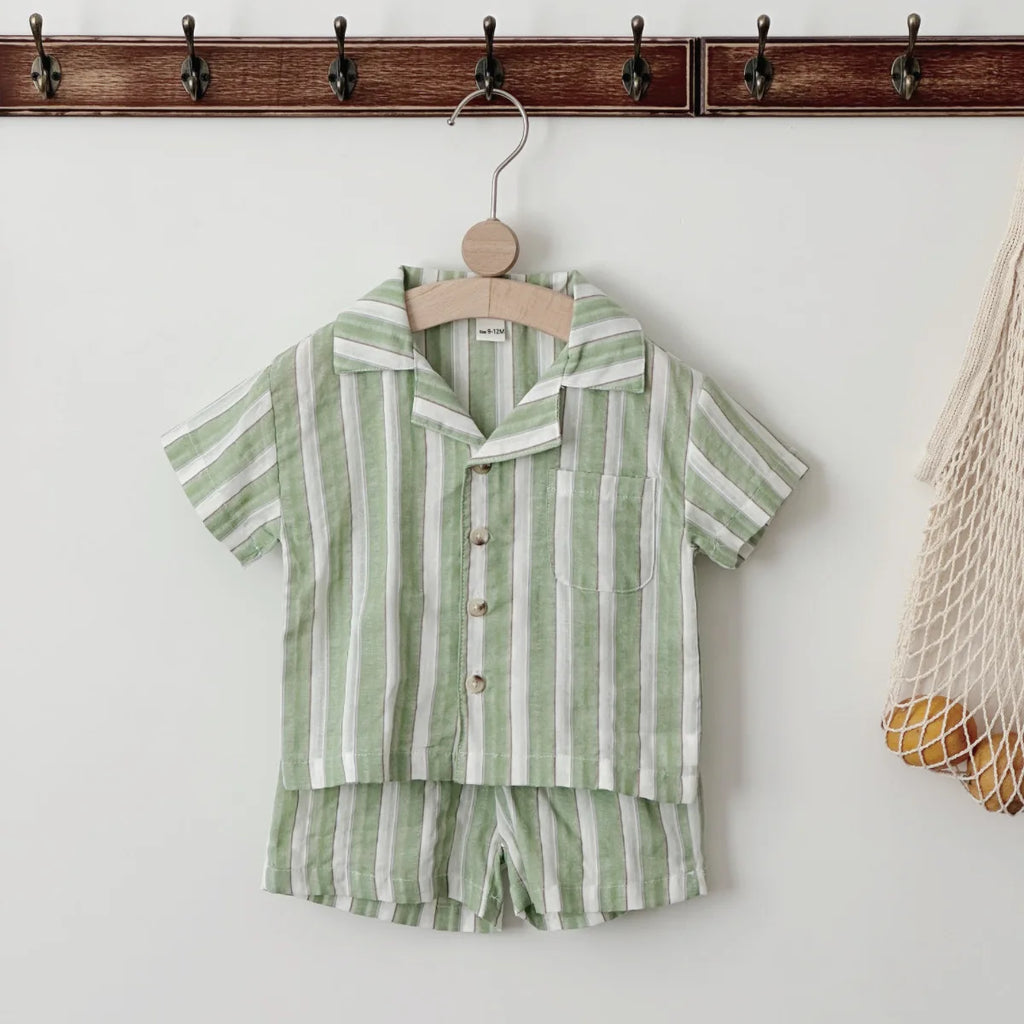 Striped Shirt & Shorts Girls  0-3Y - 2Pcs