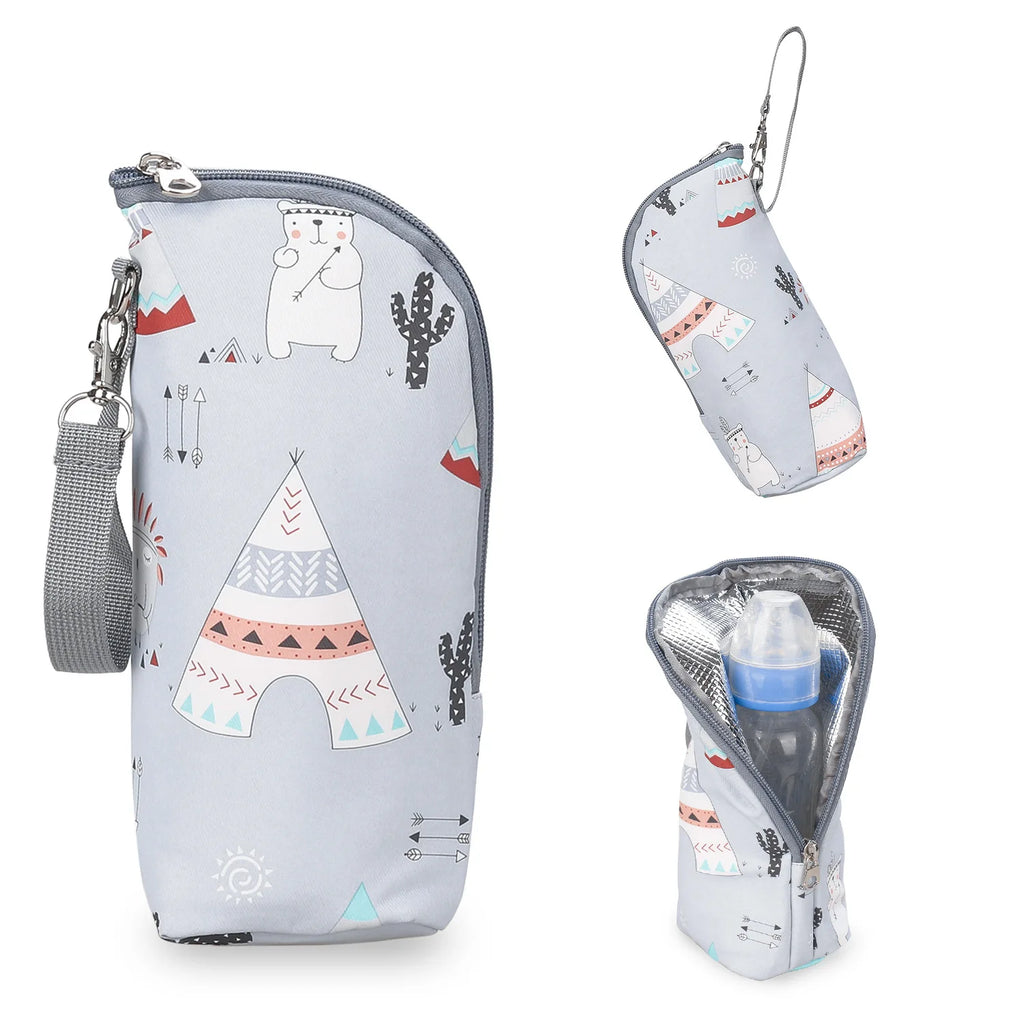 Portable Baby Feeding Bottle Bag – Aluminum Insulation, Stroller Hanging