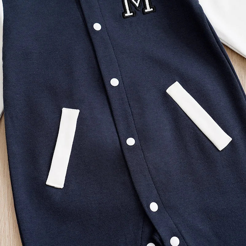 Newborn Baseball Romper, 0–12 Months