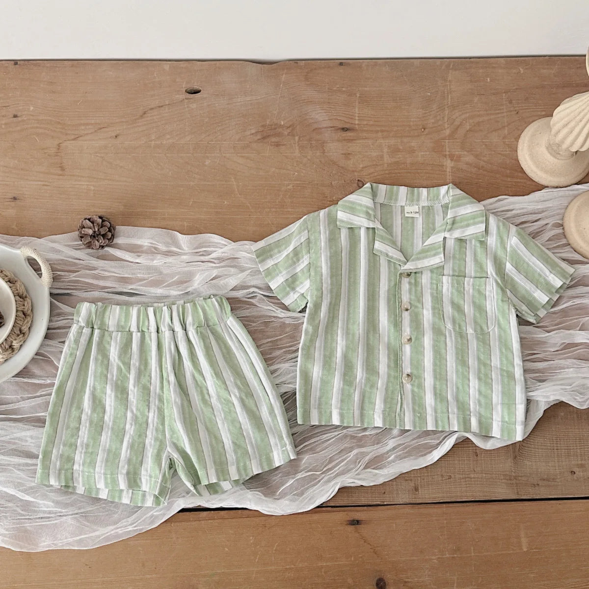 Striped Shirt & Shorts Girls  0-3Y - 2Pcs