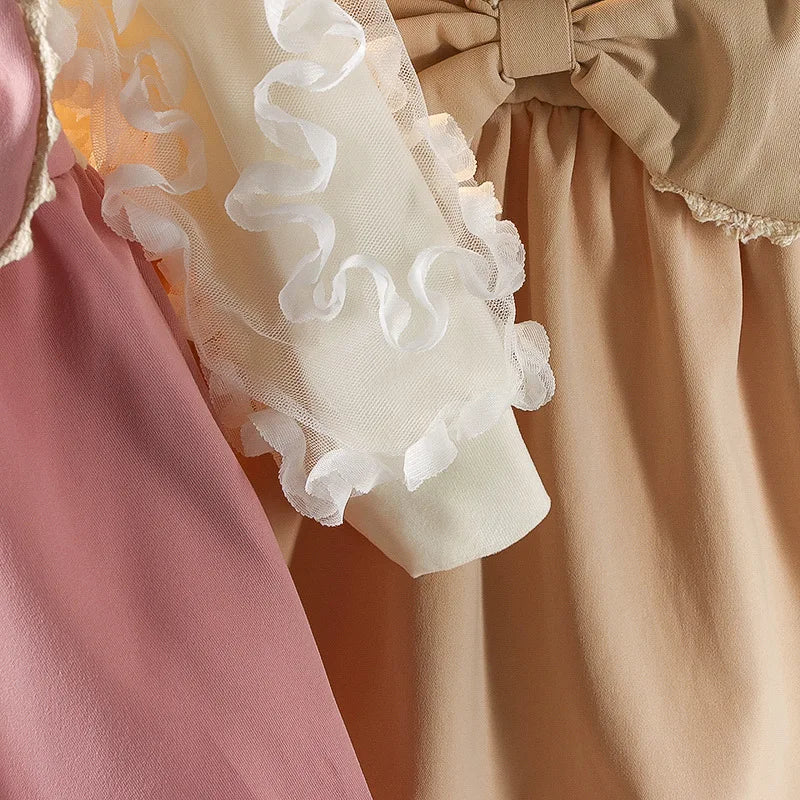 Baby Girl Winter Dress – Lace Bow (0–2Y)