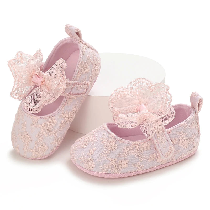 Baby Shoes (0–18M) – Plush Soft Bow Casual Sneakers