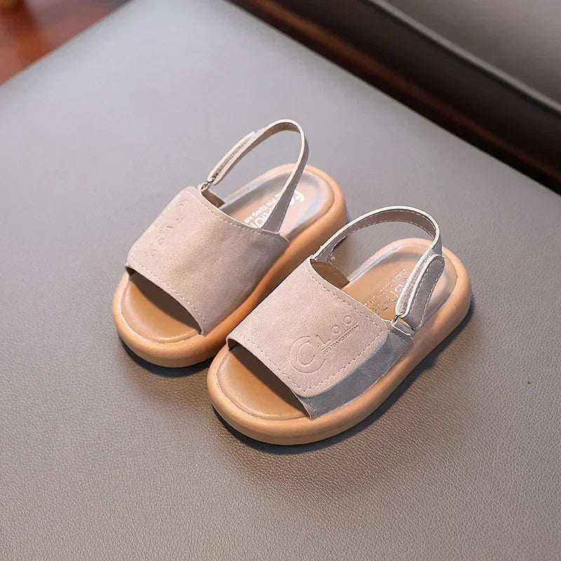 Kids’ Summer Sandals – Open Toe PU Leather (Ages 1–6)
