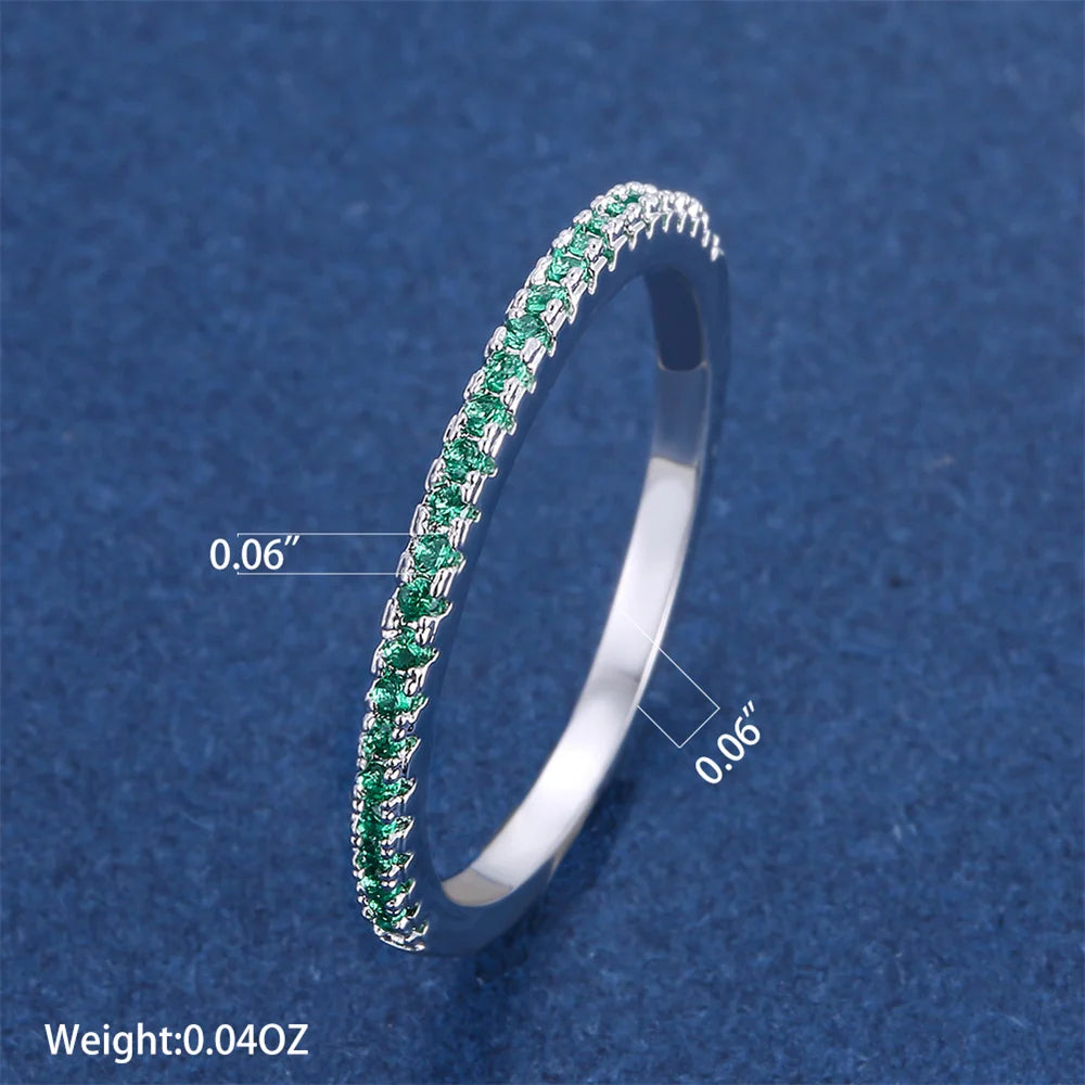Green Zircon Round Silver Ring