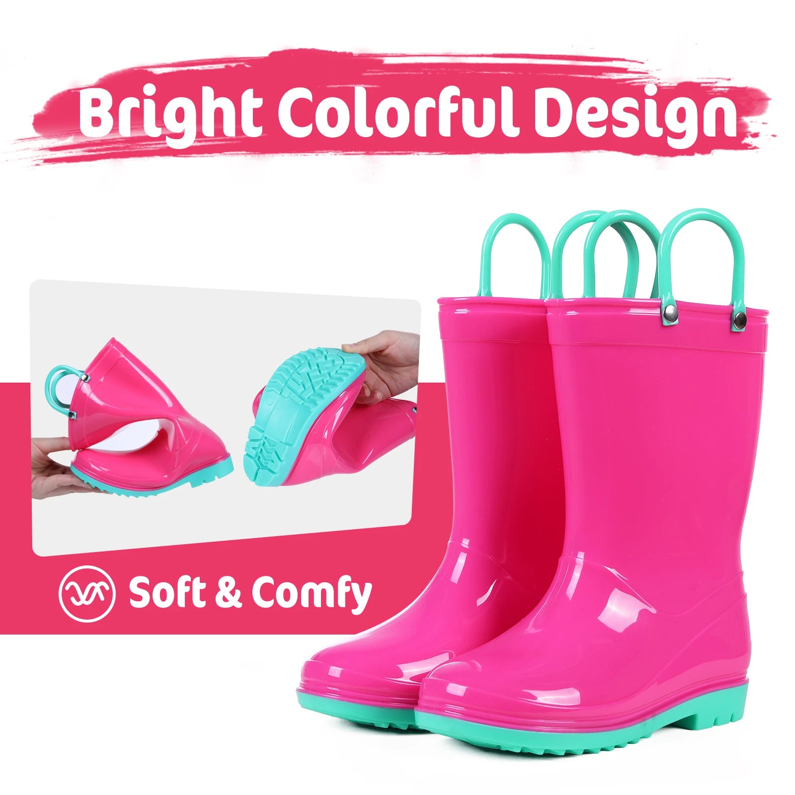 Kids Waterproof Rain Boots – Non-Slip Outdoor Rubber Shoes