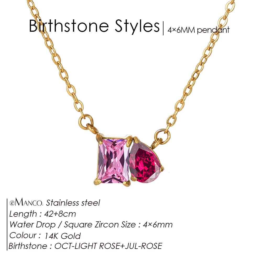 EManco Stainless Steel Square Zircon