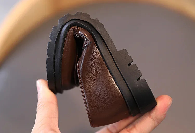 Kids’ Leather Loafers – Slip-On School & Party Shoes (21–36)