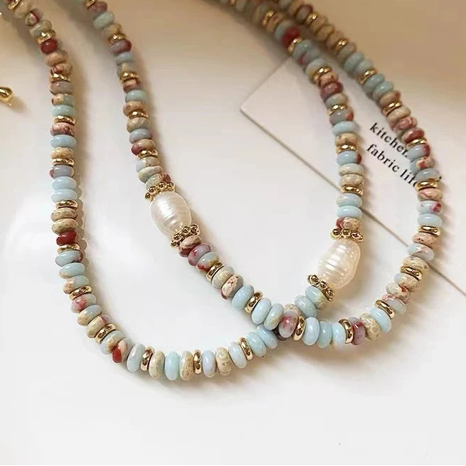 Handmade Stone Bead Necklace