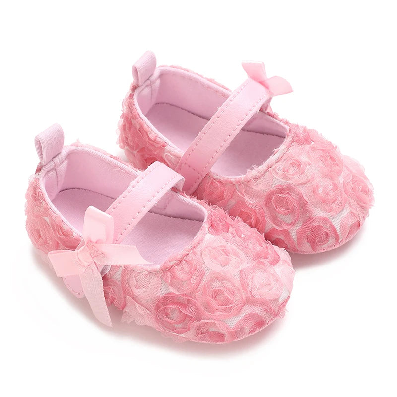Baby Shoes (0–18M) – Plush Soft Bow Casual Sneakers