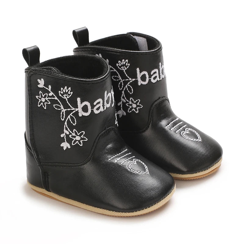 Baby Little Boots (0–18M) – Soft PU Anti-Slip Spring/Autumn Shoes