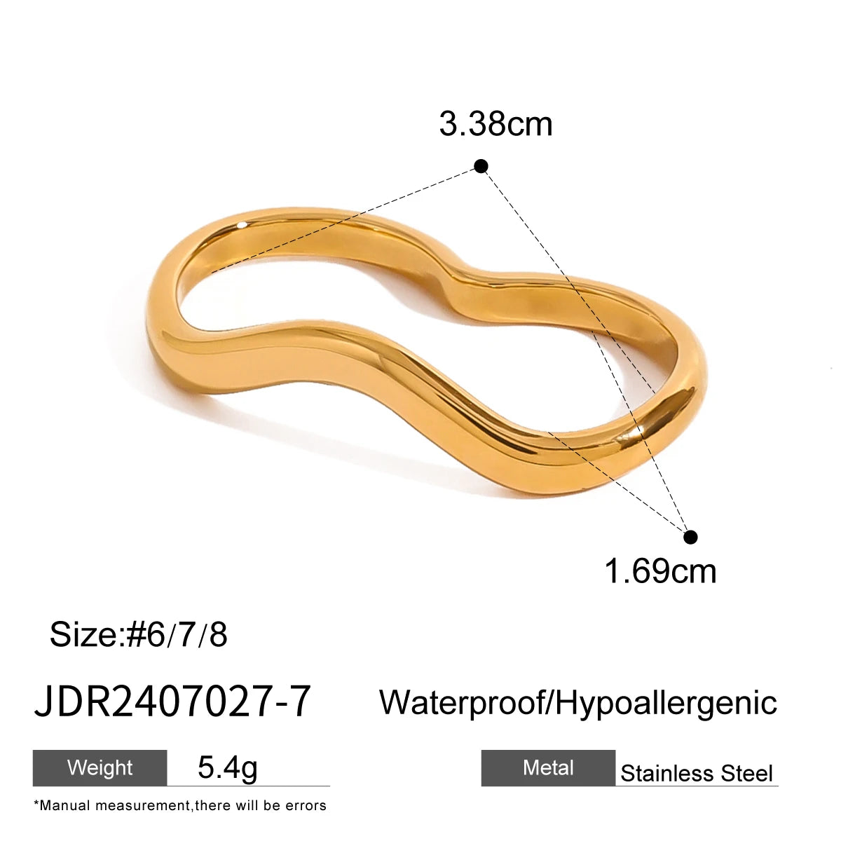 Gold Stainless Steel Hollow Ring