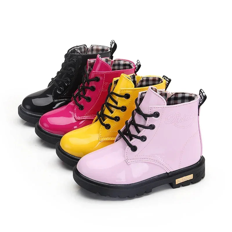 Girls’ PU Leather Winter Boots
