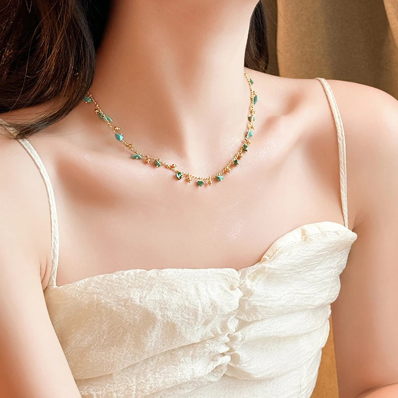 Natural Irregular Green Stone Pendant