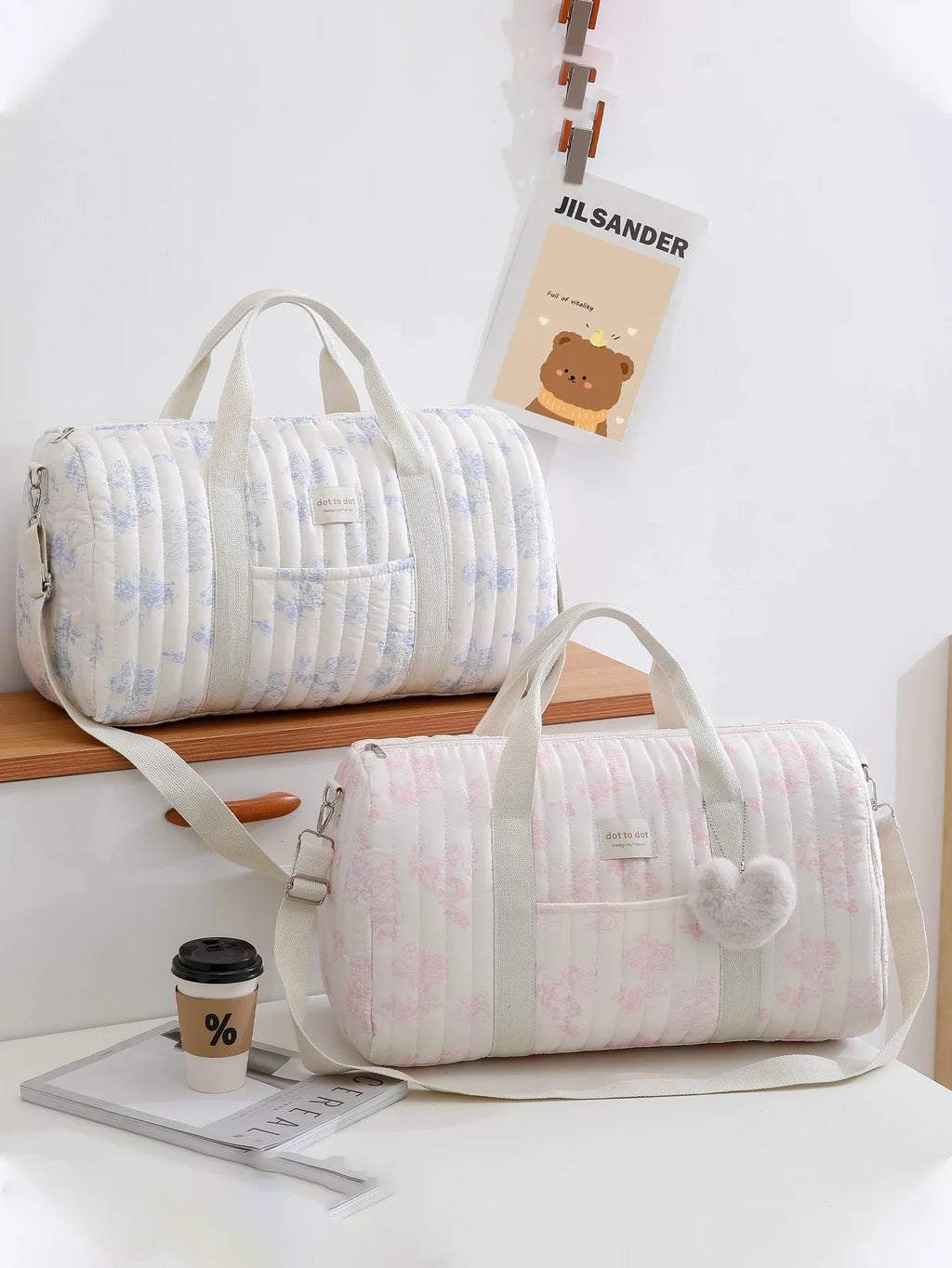 Large Quilted Baby Bag – Shoulder Diaper Organizer