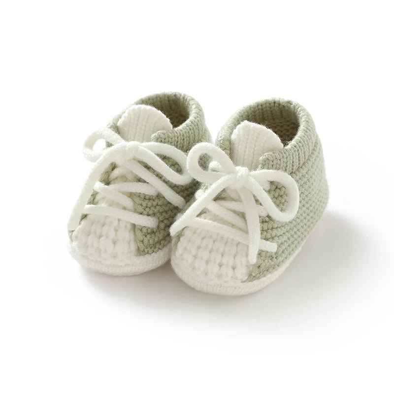 Baby Knitted Booties (0–18M) – Soft Sole Non-Slip First Walkers