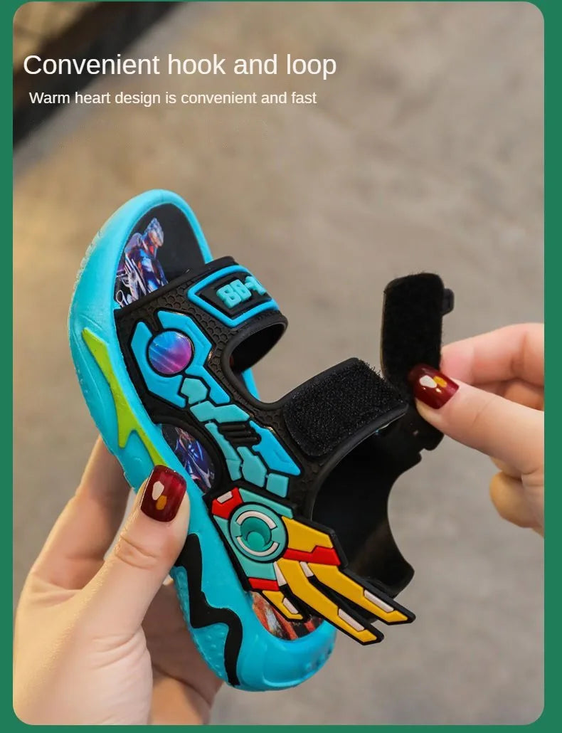 Boys’ Soft Sole Sandals – Anti-Slip Beach Shoes (Ages 1–12)