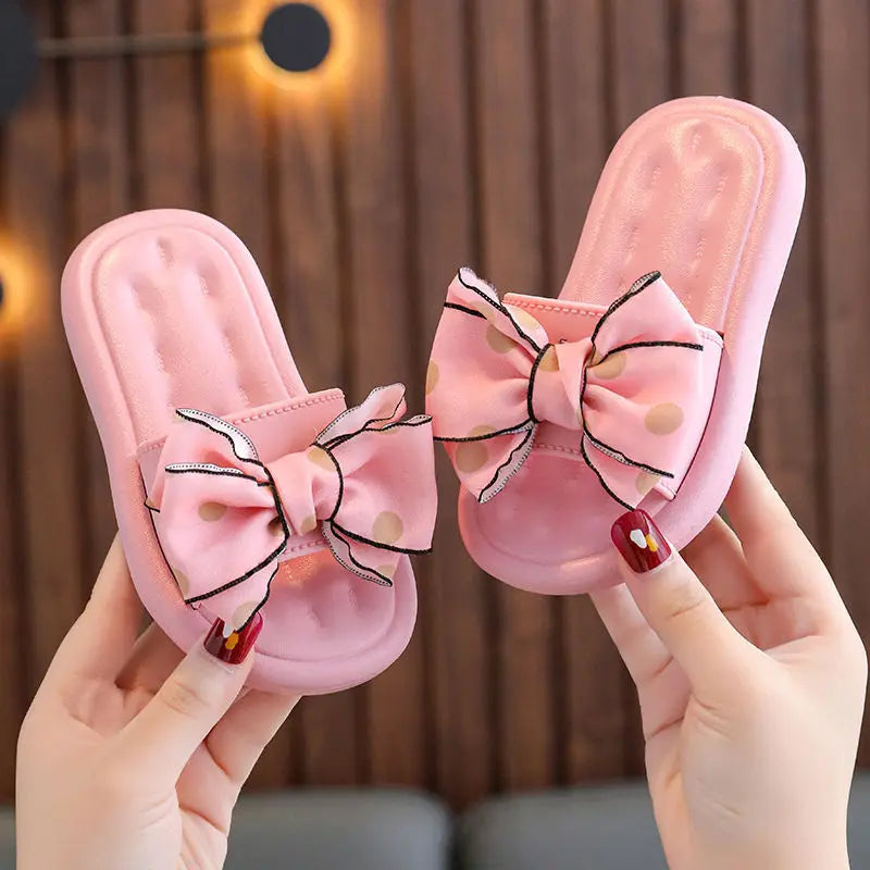 Girls’ Summer Princess Slippers – Soft Non-Slip Bow Beach Shoes