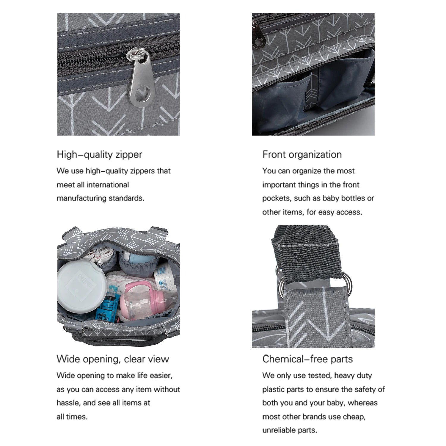 7pcs Nappy Changing Bag Set – Multifunctional Tote, Shoulder & Travel Diaper Bag