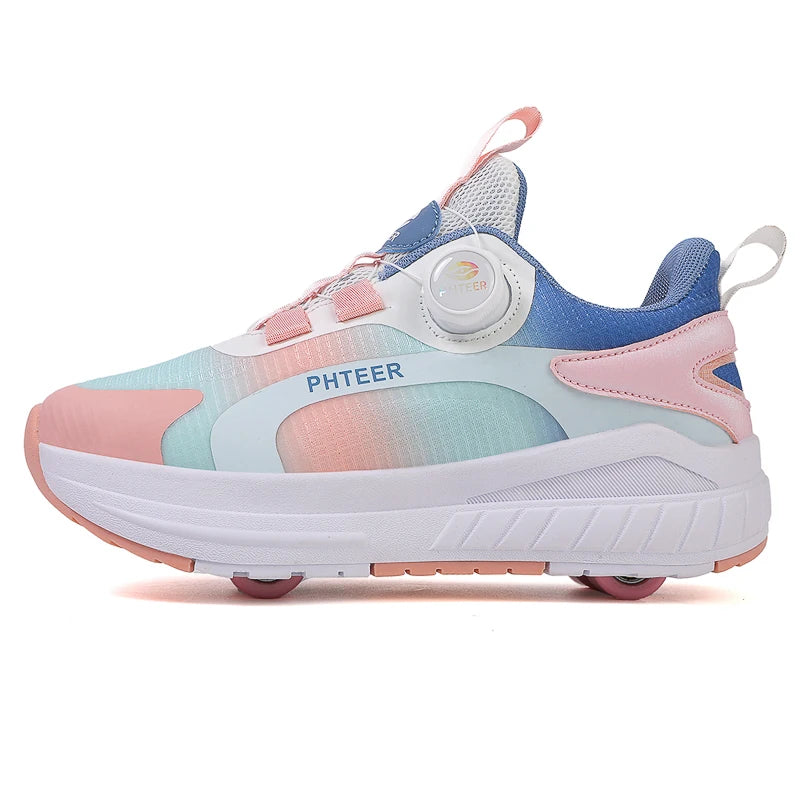 Kids Two-Wheel Roller Skates – Detachable Walking Shoes