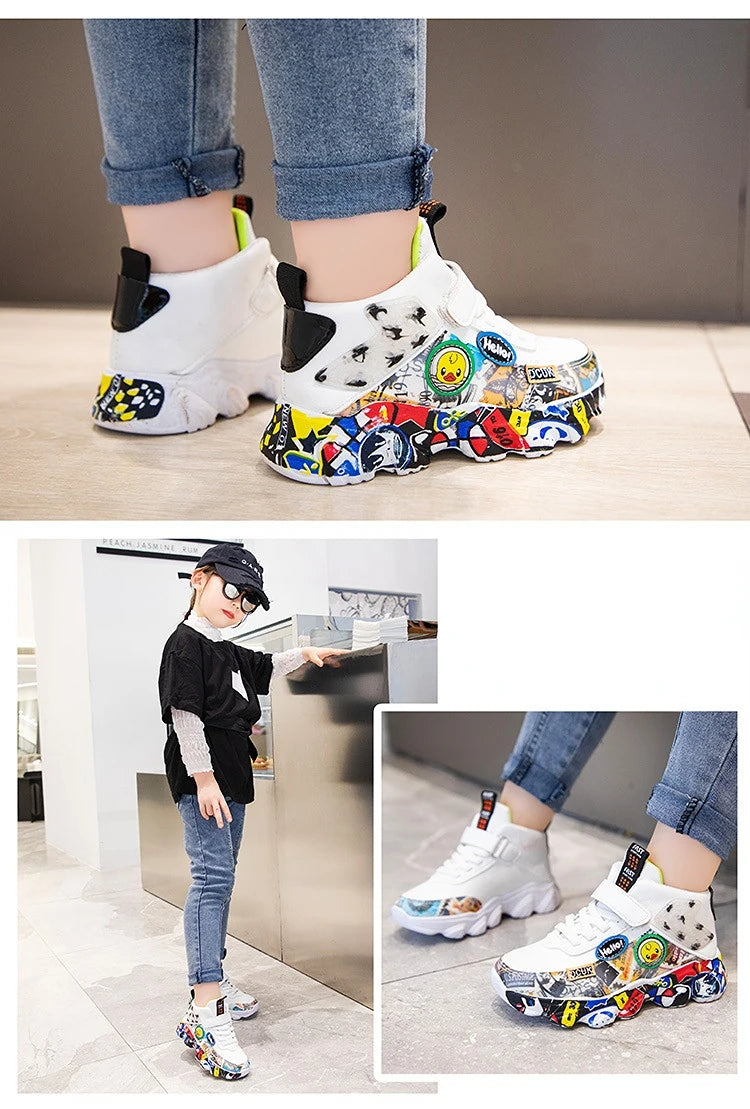 Kids Cartoon Sports Sneakers – Casual Basketball Shoes (26–36)