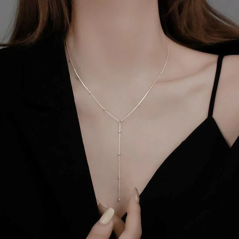 Crystal Zircon Rhinestone Tassel Necklace
