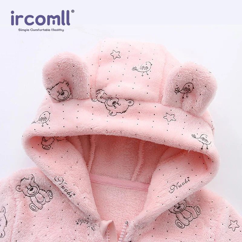 Cute Baby Jumpsuit – Warm Fleece (0–1Y)