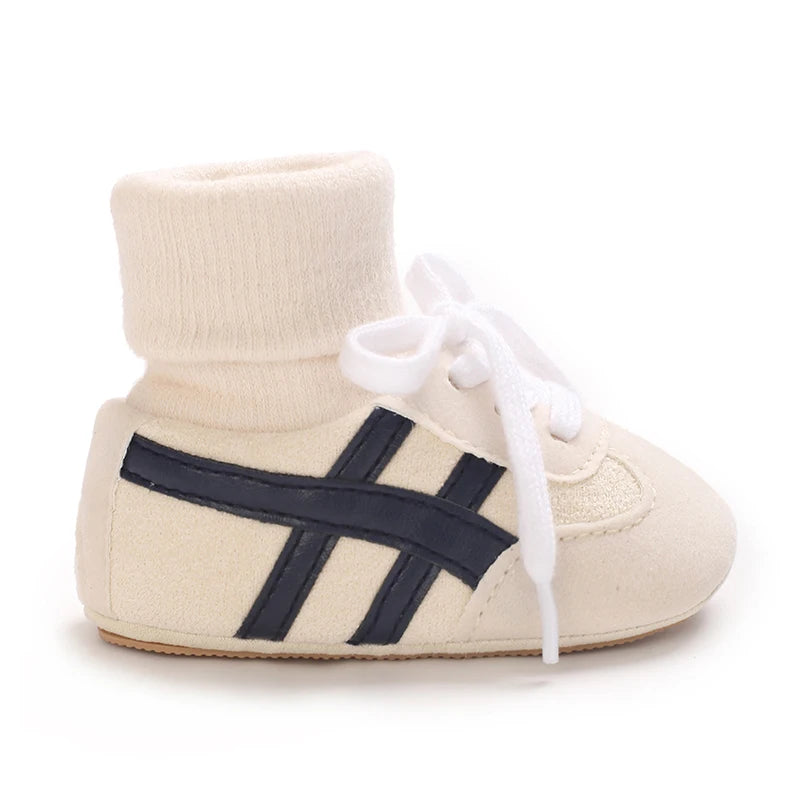 Baby Shoes & Socks (6–12M) – Soft Bottom Anti-Slip Sneakers