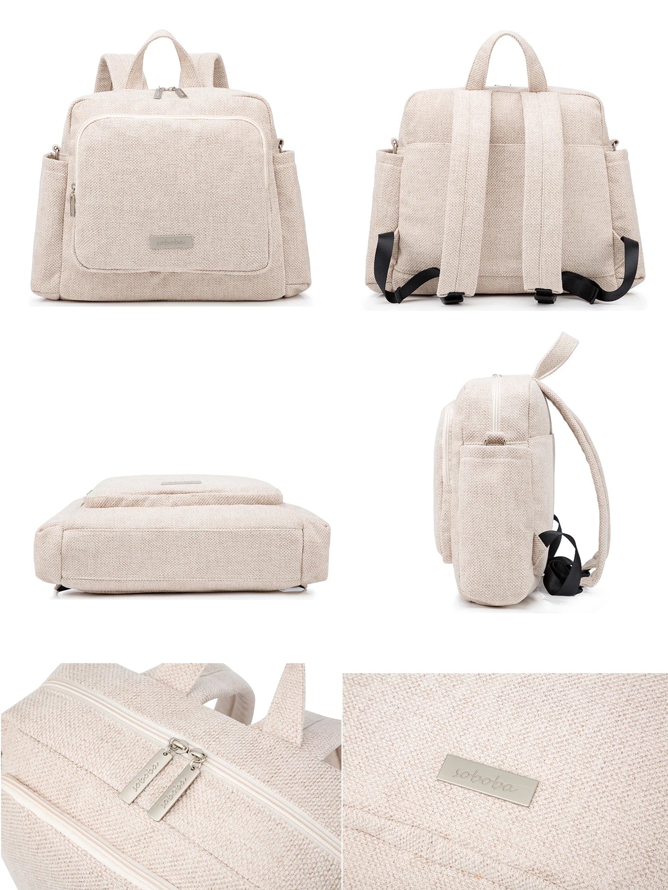 Soboba Diaper Bag for Mother – Waterproof, Large Capacity Polyester Travel Backpack