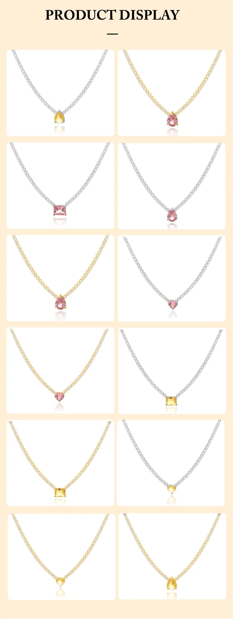 Crystal Stone Love Heart Necklace