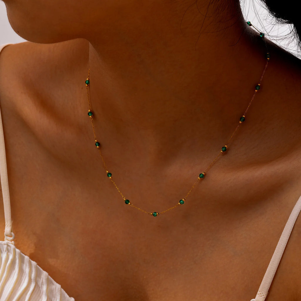 Vnox Green Stones Flower Charms